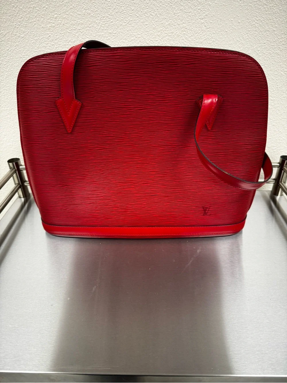 Louis Vuitton Vintage Lussac Red Epi Leather Shoulder Bag